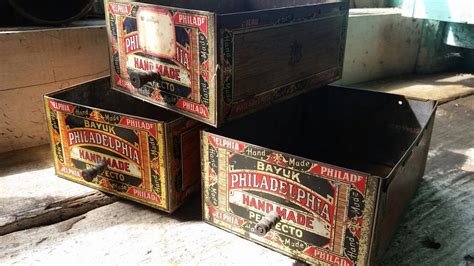 vintage metal cigar boxes